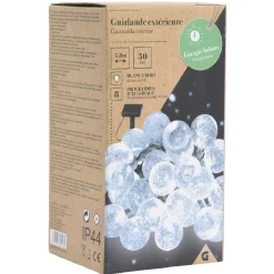 Guirlande boules lumineuses solaire blanc froid clignotant fixe 5,8 m < Gifi Sale
