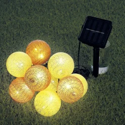 Guirlande boule solaire 10 LED blanc chaud 2,7 m < Gifi New
