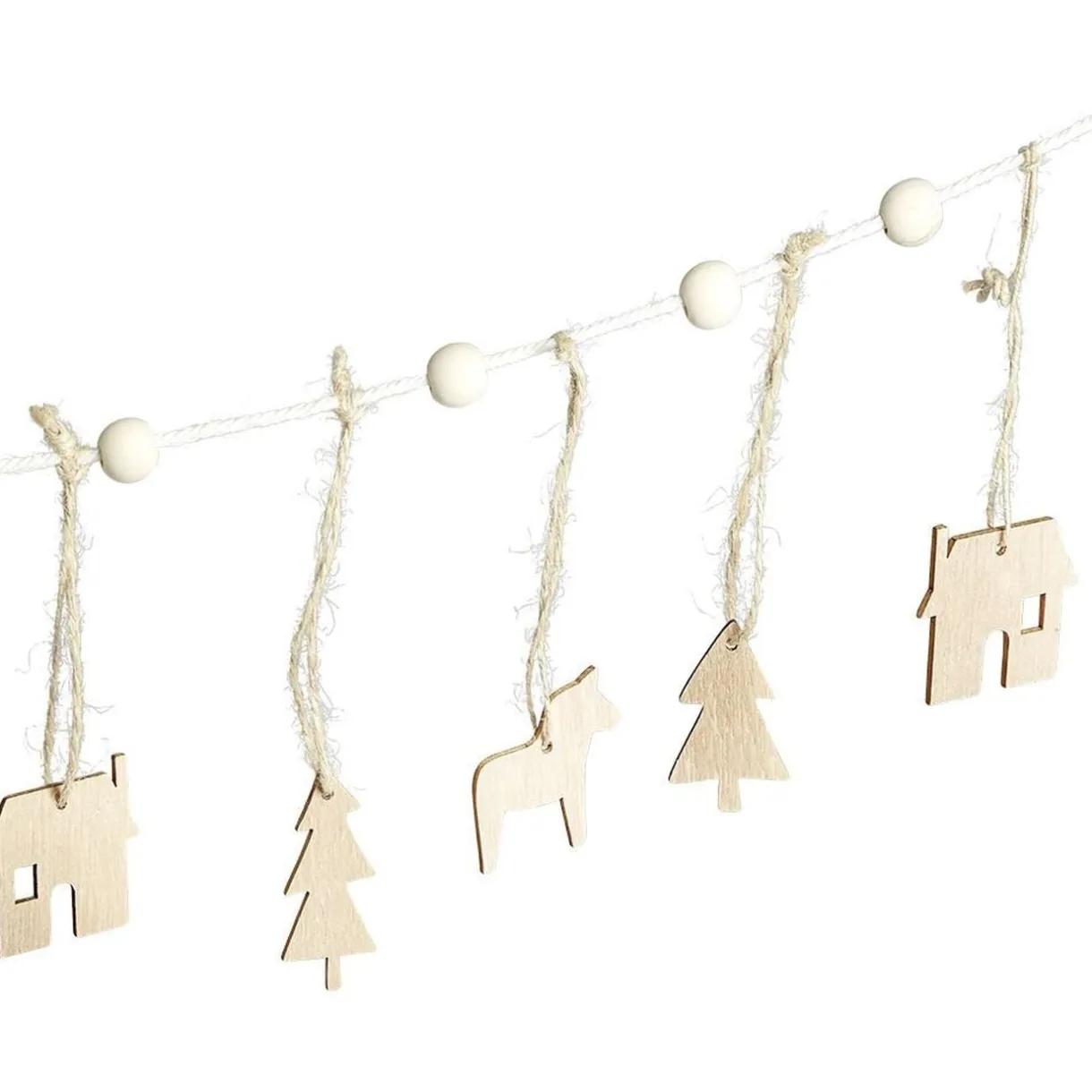 Guirlande de Noël en bois fantaisie blanc 1,8m < Gifi