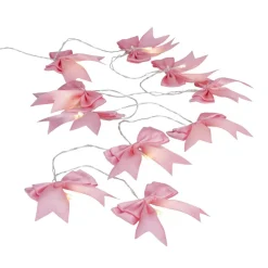 Guirlande de Noël LED noeud tissu rose L175cm < Gifi Online