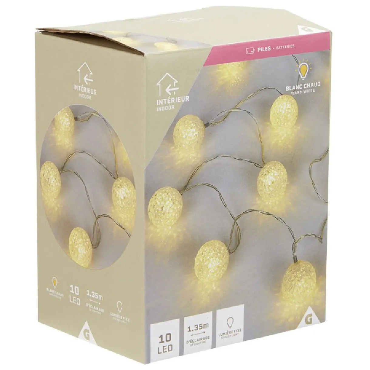 Guirlande de Noël lumineuse boule dorée 165 cm < Gifi Best