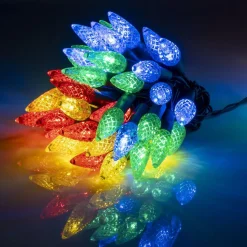 Guirlande de Noël lumineuse 50LED bulbe tulipe multicolore L590cm