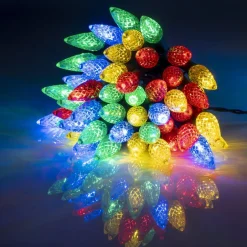 Guirlande de Noël lumineuse 50LED bulbe tulipe multicolore L590cm