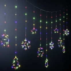 Guirlande de Noël lumineuse 240LED bordure toit flocon étoile sapin multicolore