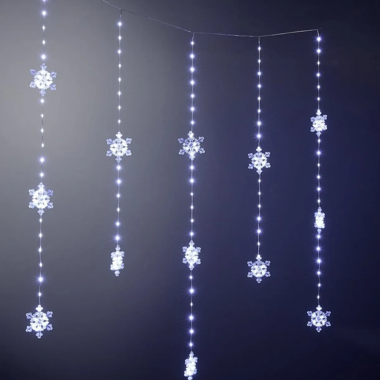 Guirlande de Noël lumineuse 160LED bordure toit motifs flocon blanc froid < Gifi Sale