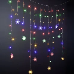 Guirlande de Noël lumineuse 90LED rideau flocon multicolore L665cm