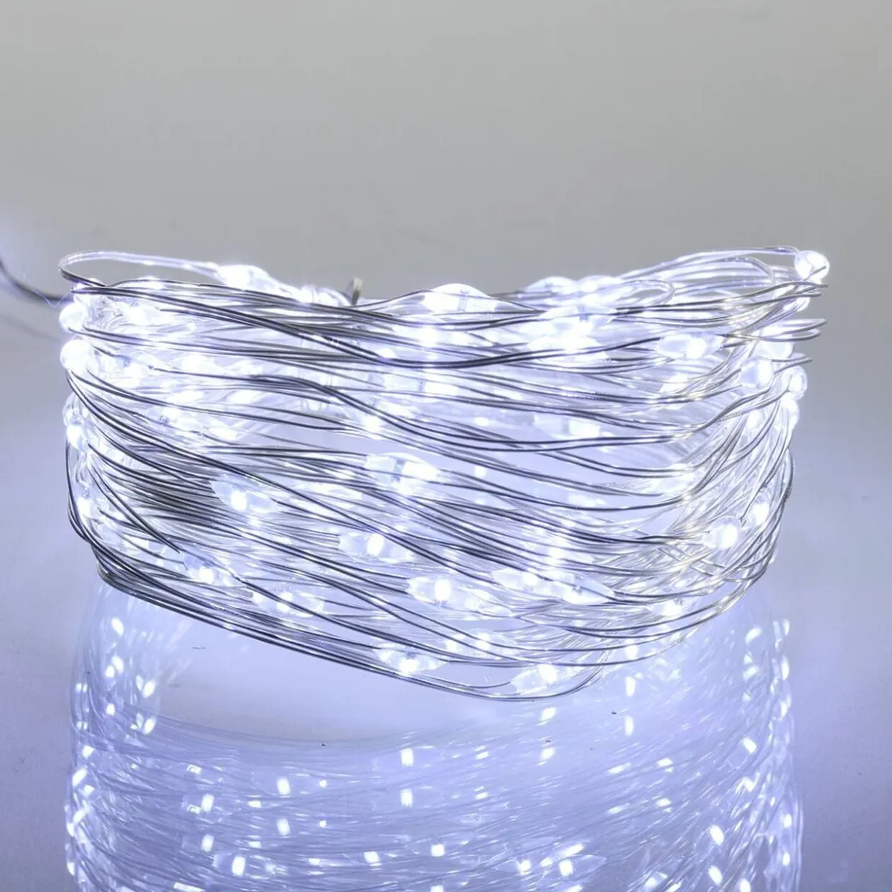 Guirlande de Noël lumineuse 120LED fil cuivre blanc froid L890cm