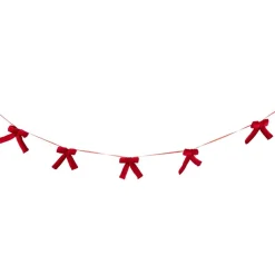 Guirlande de Noël à noeuds velours rouge L170 cm < Gifi Discount
