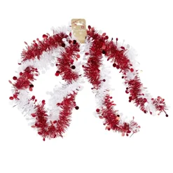Guirlande de Noël scintillante rouge et blanc Ø10xL200cm