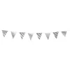 Guirlande à fanions rayée en papier noir, blanc et argent < Gifi Discount