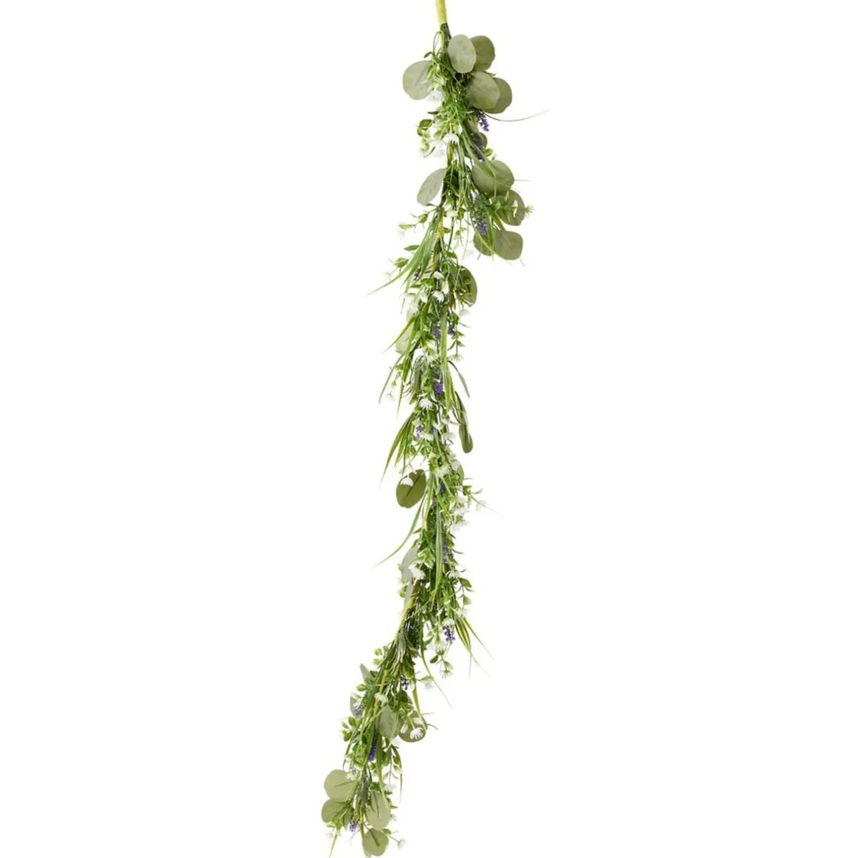 Guirlande feuillage artificiel avec fleurs blanches et lavande L180cm < Gifi Outlet