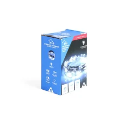 Guirlande fil en cuivre 80LED blanc froid 7,9m