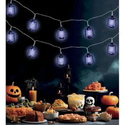 Guirlande Halloween LED x10 lanterne noir L165cm