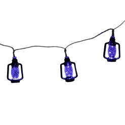 Guirlande Halloween LED x10 lanterne noir L165cm