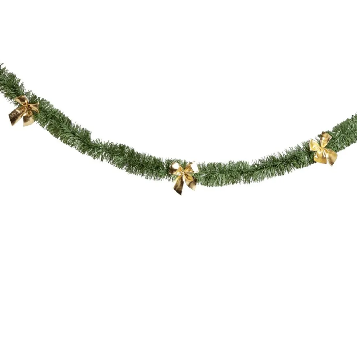Guirlande imitation branche de sapin avec noeud doré 2m < Gifi