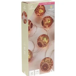 Guirlande électrique boule tissu 10 LED 1,35m d'éclairage blanc chaud