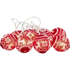 Guirlande électrique boule tissu 10 LED 1,35m d'éclairage blanc chaud