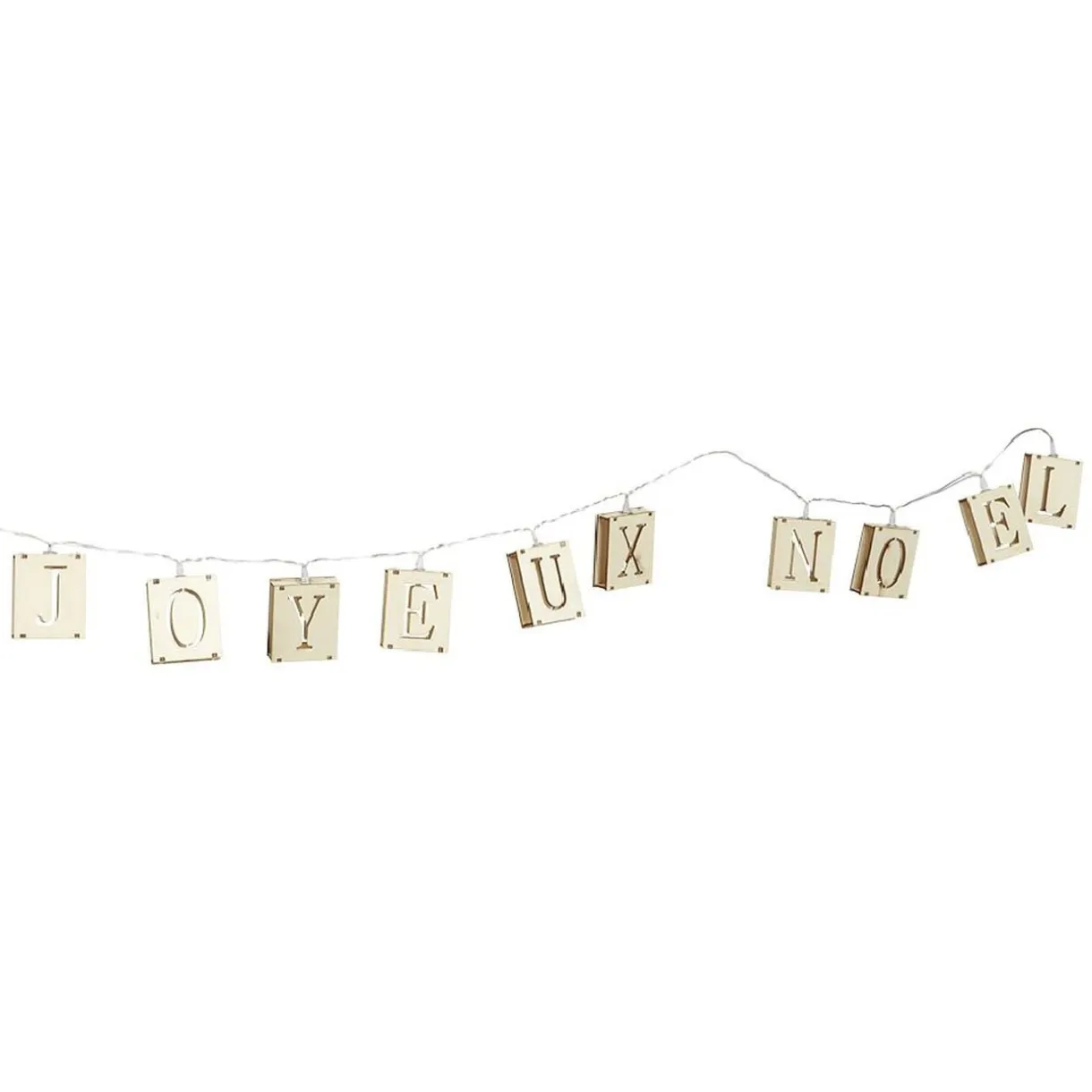 Guirlande électrique en bois Joyeux Noël 10 LED blanc chaud 1m < Gifi Best