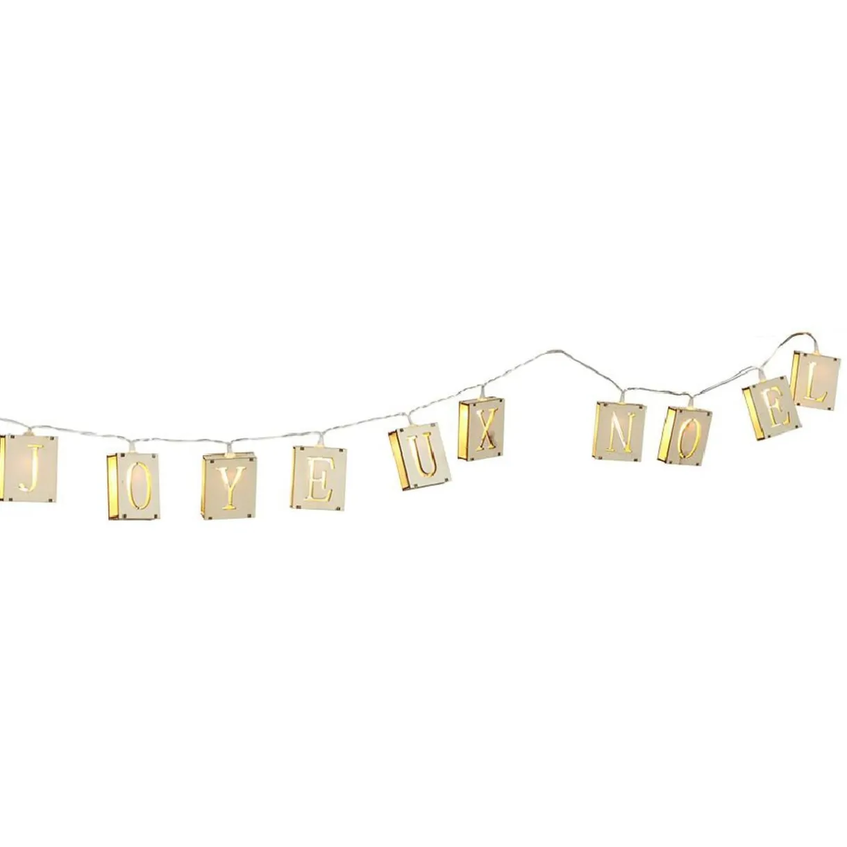 Guirlande électrique en bois Joyeux Noël 10 LED blanc chaud 1m < Gifi Best