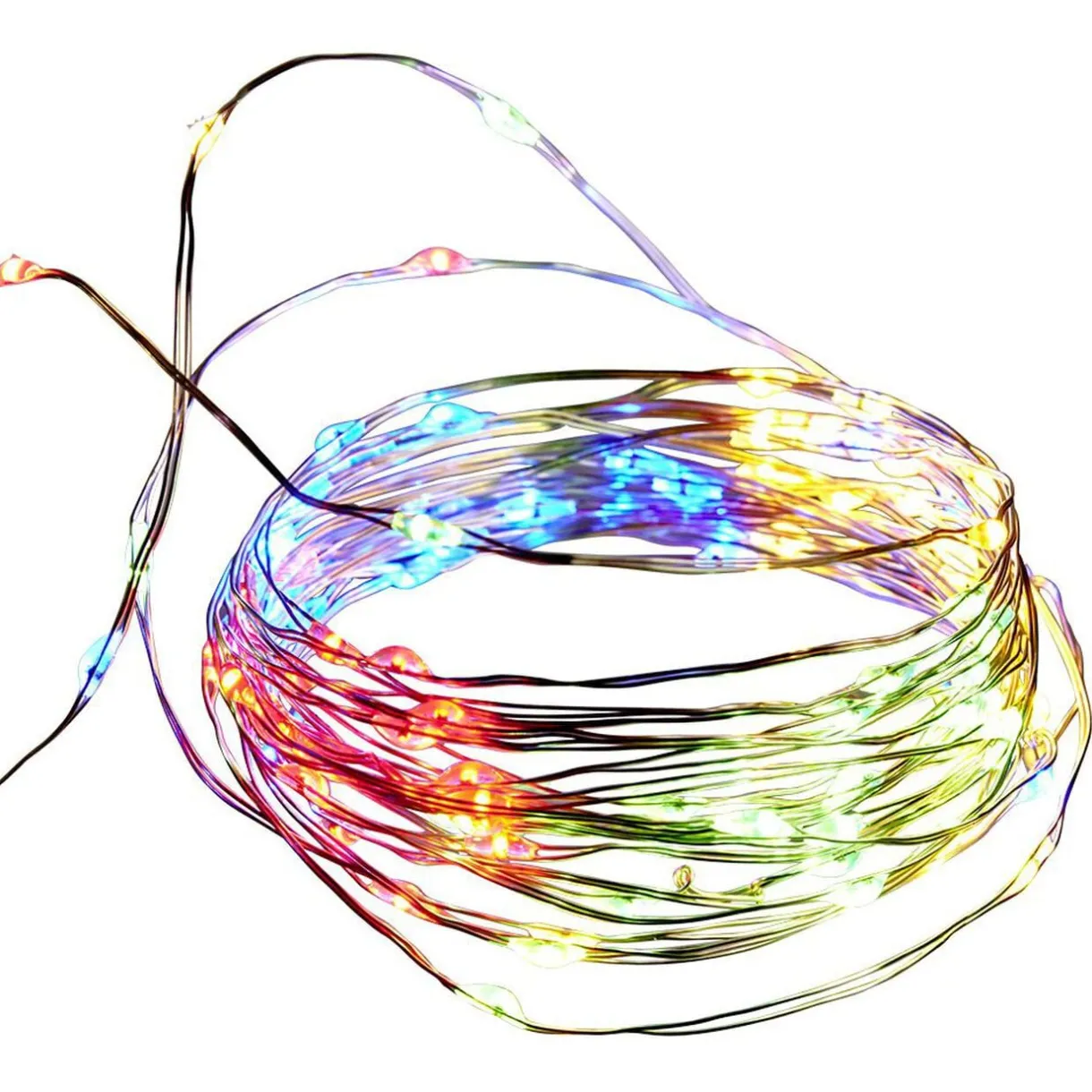 Guirlande électrique fil cuivre 100microLED 5m d'éclairage multicolore < Gifi Discount