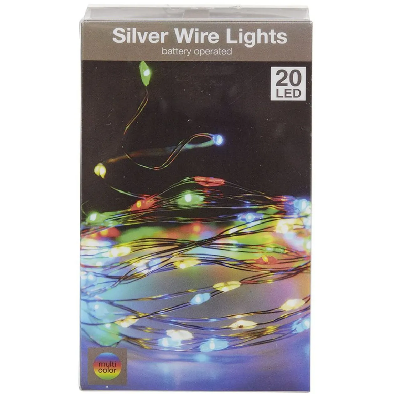 Guirlande électrique fil cuivre 20 microLED 1m d'éclairage multicolore