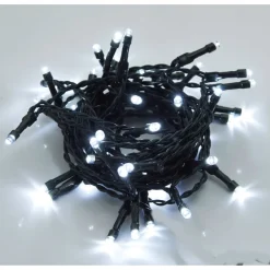 Guirlande électrique Solaire 50 Led Blanc froid clignotant 4,9 m < Gifi
