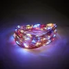 Guirlande électrique solaire mini-boule 100 microLED multicolore 7,4m