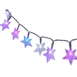 Guirlande électrique étoiles 48 LED 3,7m d'éclairage multicolore