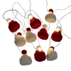 Guirlande lumineuse bonnet de Noël 10 microLED blanc chaud 1,8m