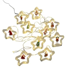 Guirlande lumineuse bordure toit étoiles et figurines 125LED multicolore L180cm