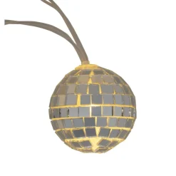 Guirlande lumineuse boule disco dorée 10LED à piles 1,8m