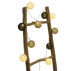 Guirlande lumineuse 10 boules beige noir marron L165cm < Gifi Outlet