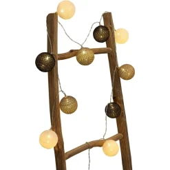 Guirlande lumineuse 10 boules beige noir marron L165cm < Gifi Outlet