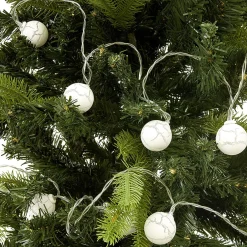 Guirlande lumineuse de Noël boule effet craquelé blanc 20 led