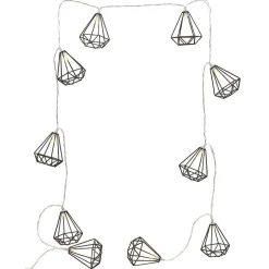 Guirlande lumineuse 10 diamants métal noir 165cm < Gifi Discount