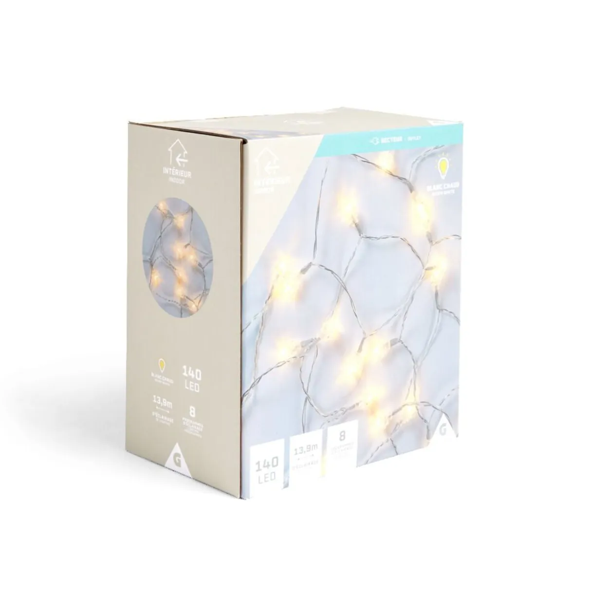 Guirlande lumineuse diamant 140LED blanc chaud 13,9m < Gifi Clearance