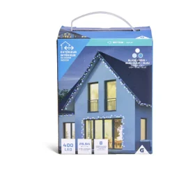 Guirlande lumineuse extérieure 400LED blanc froid/bleu clair/bleu 29,9m < Gifi Discount