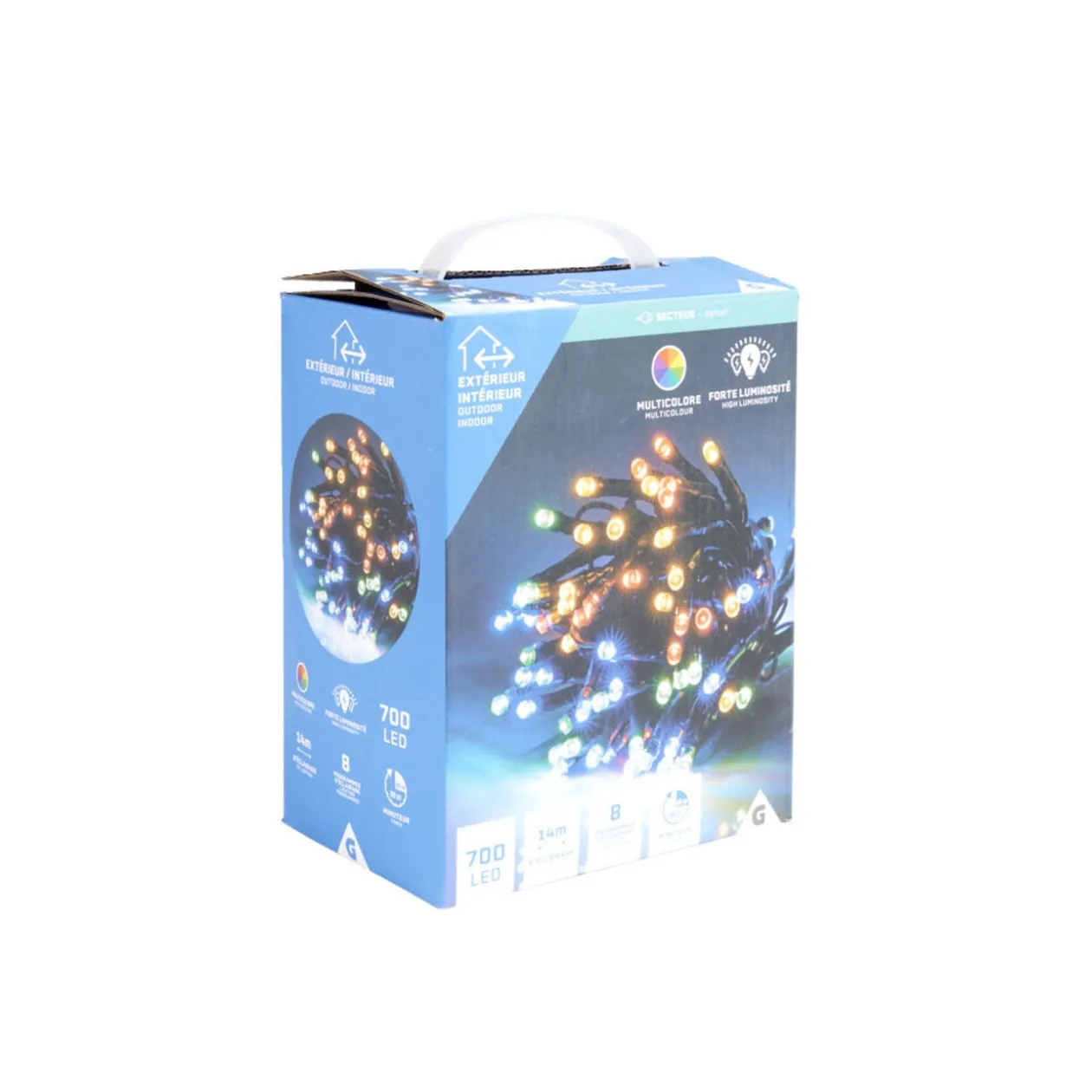 Guirlande lumineuse extérieur 700LED cluster multicolore 14m