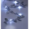 Guirlande lumineuse feuille argentée 20 microLED blanc chaud 1,90m