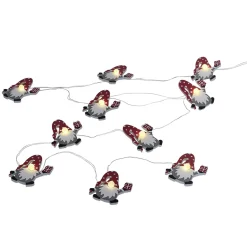 Guirlande lumineuse gnome de Noël 10LED blanc chaud 1,6m