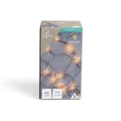 Guirlande lumineuse intérieur diamant 80LED blanc chaud 7,9m