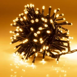 Guirlande lumineuse 400 LED cluster blanc chaud fixe clignotant L.8 m