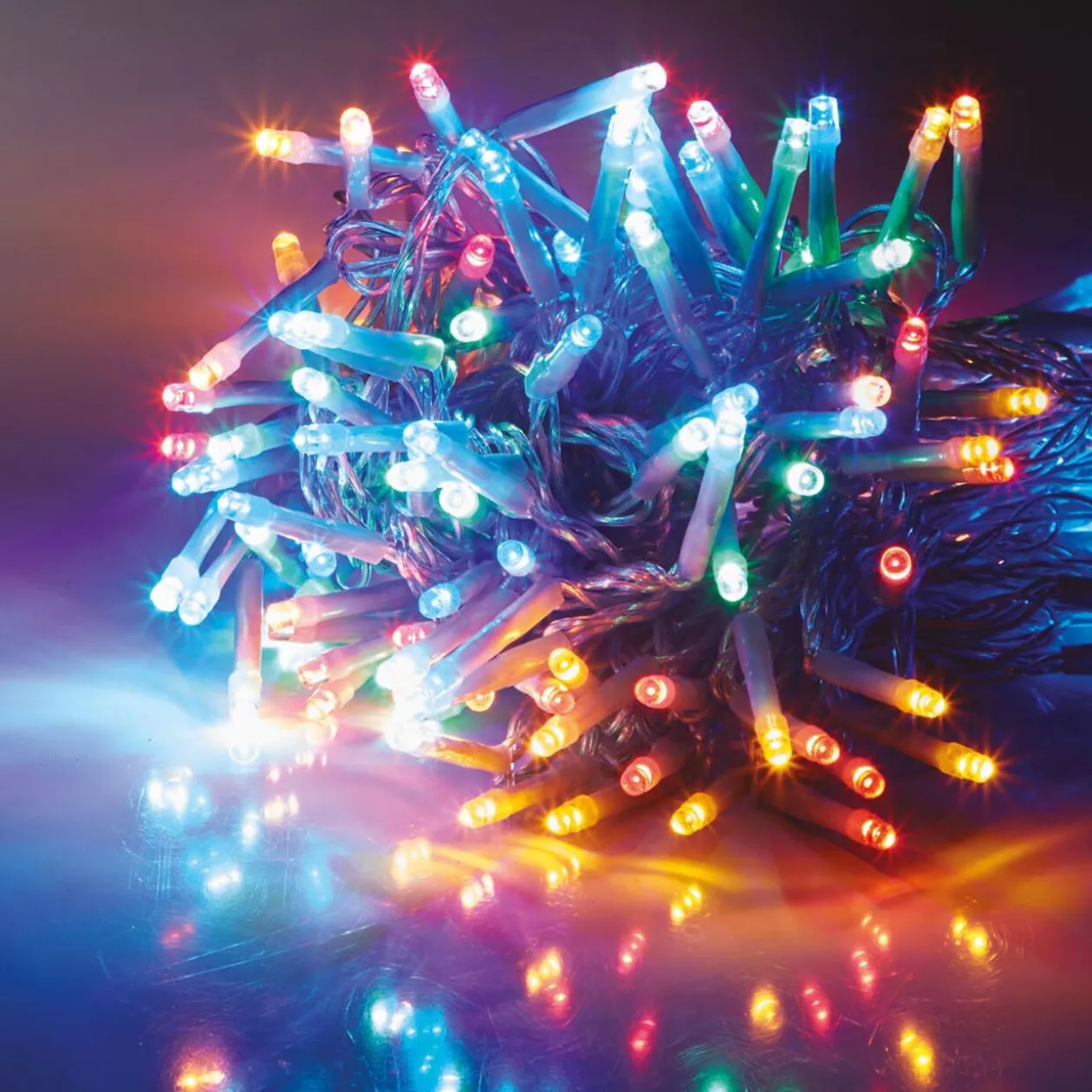 Guirlande lumineuse 48 LED Multicolore clignotant fixe 4,7 m