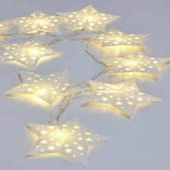 Guirlande lumineuse 10 LED étoiles blanc chaud L.1,35 m < Gifi Online