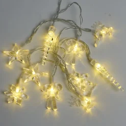 Guirlande lumineuse médaillon Noël 10LED blanc chaud 1,5m