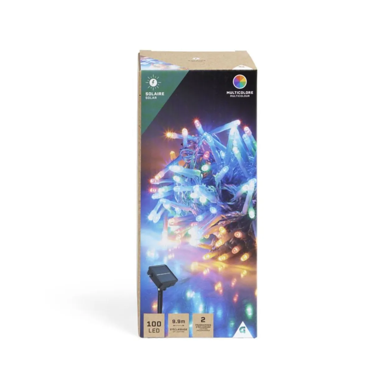 Guirlande lumineuse solaire 100LED multicolores 9,9m