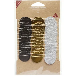 Guirlande papier rond noir doré argenté