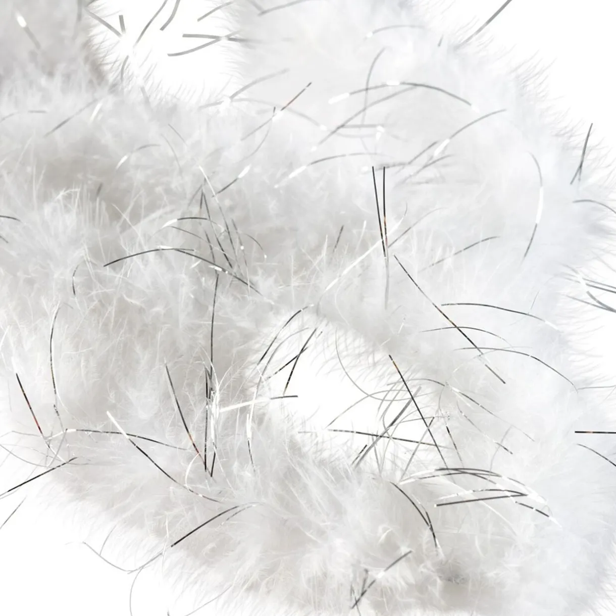 Guirlande plumes blanches fil argenté 1,8 m < Gifi Best