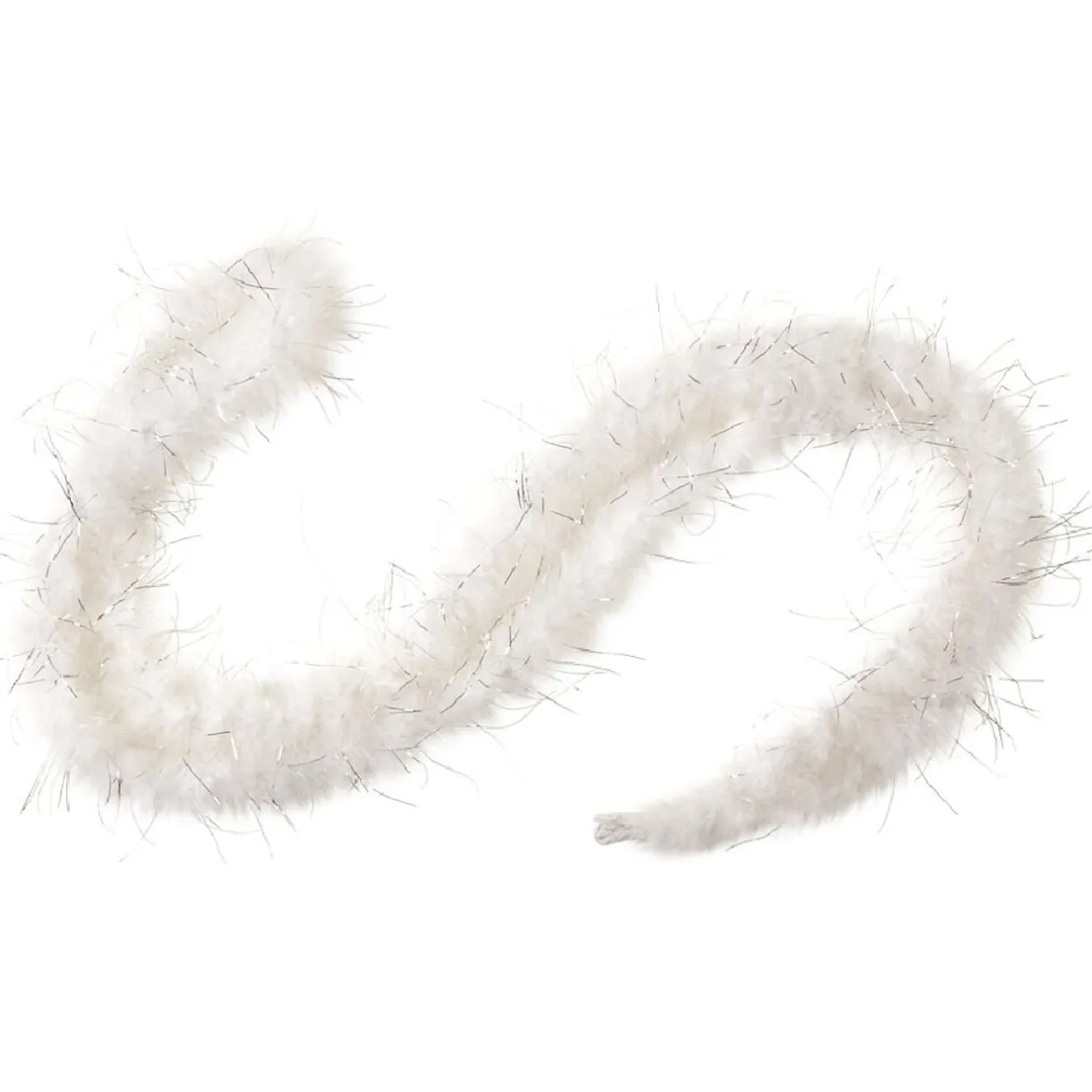 Guirlande plumes blanches fil argenté 1,8 m < Gifi Best