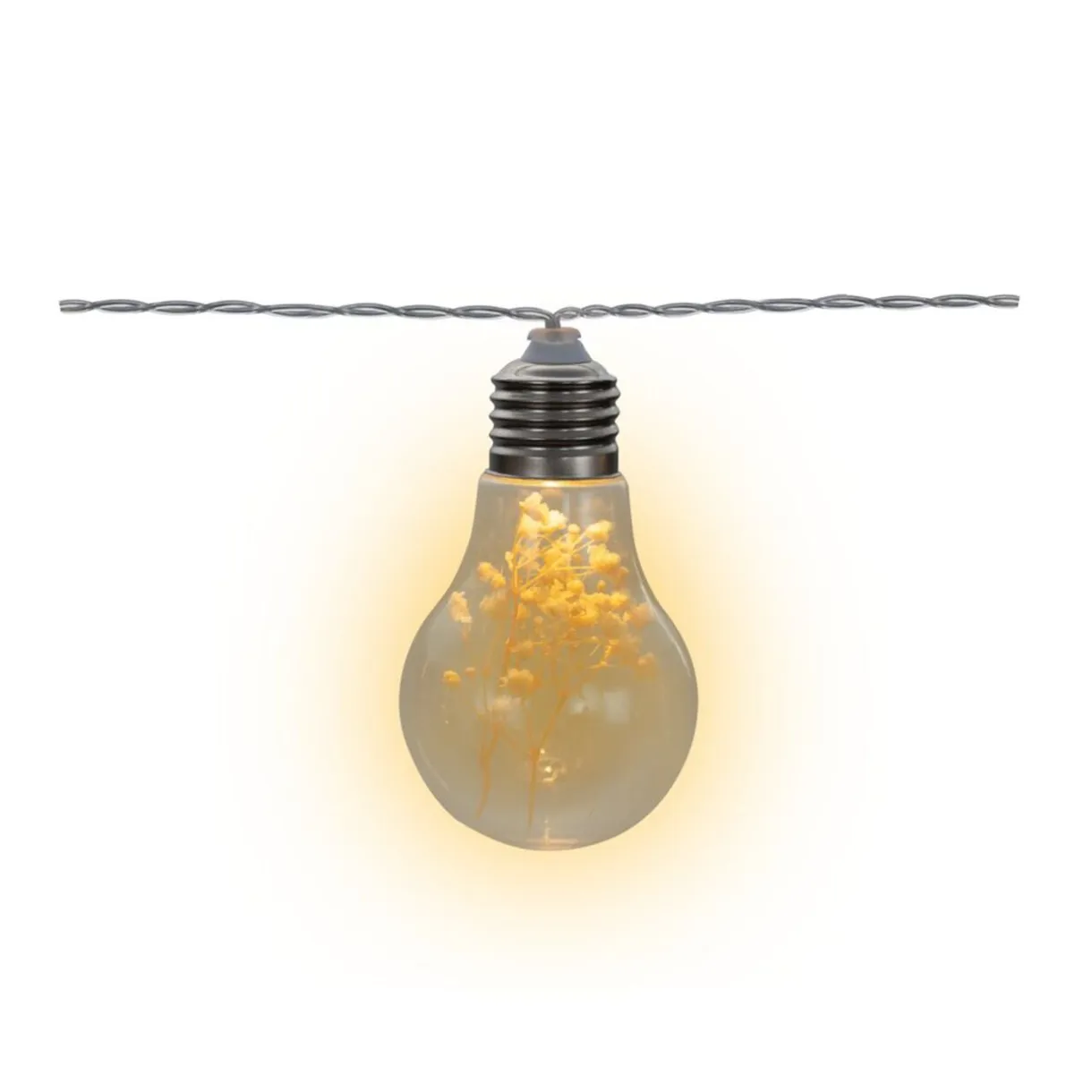 Guirlande solaire 10 ampoules LED avec fleurs séchées Ø6xL470cm < Gifi Clearance